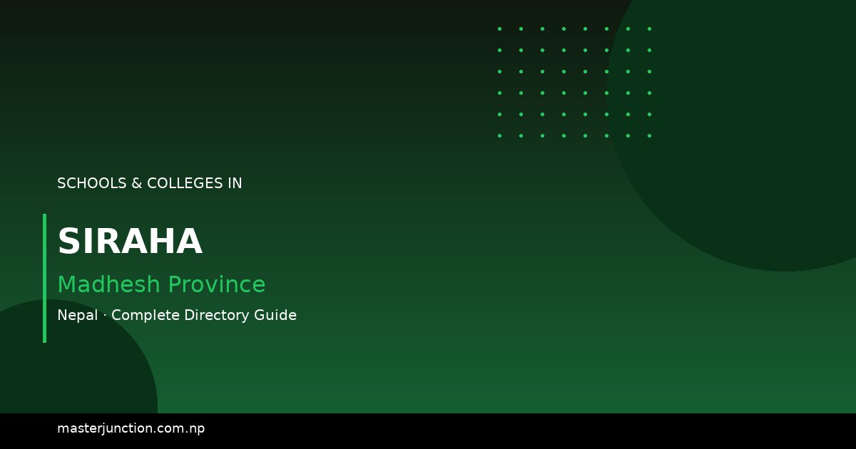 Discover the Best Schools in Siraha, Nepal