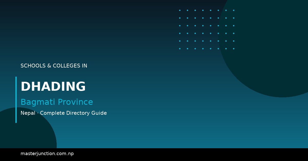 Best Schools in Dhading - Find Your Perfect Match