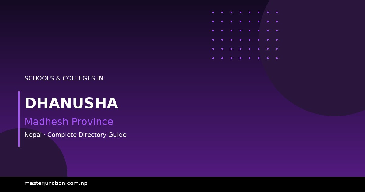 Best Schools in Dhanusha: A Comprehensive List