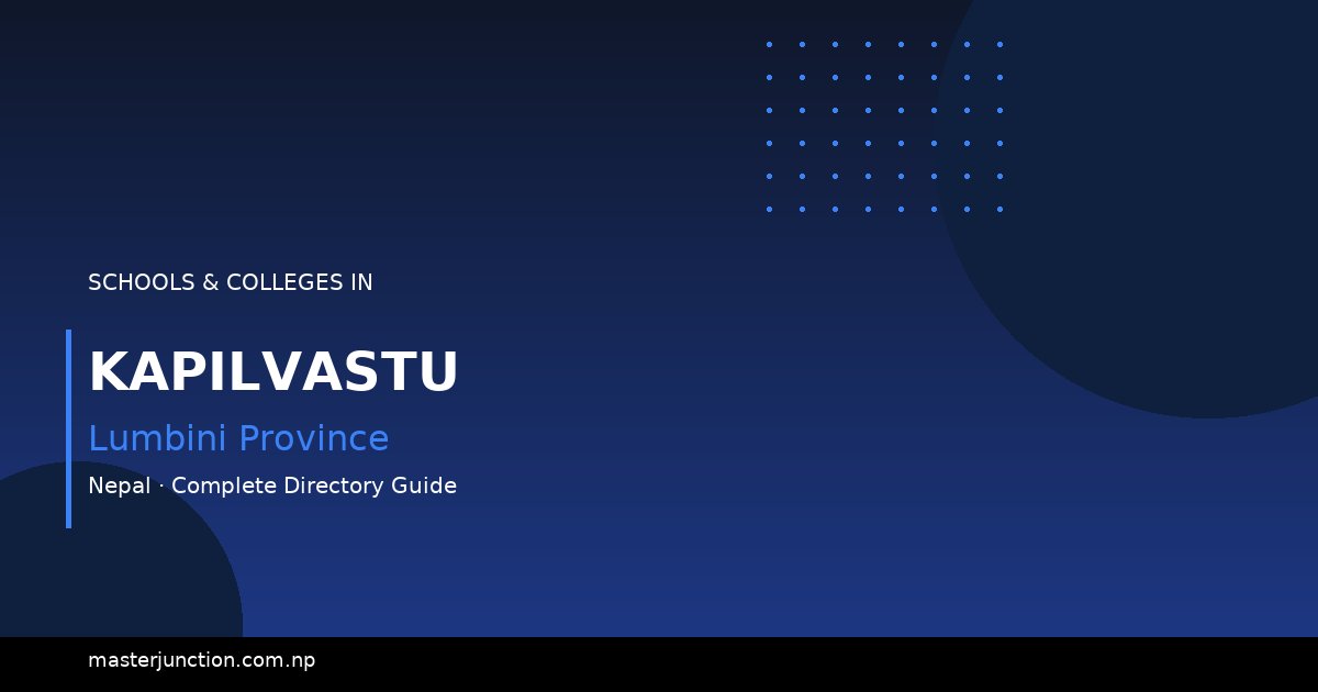 Top Schools in Kapilvastu – Discover Quality Education