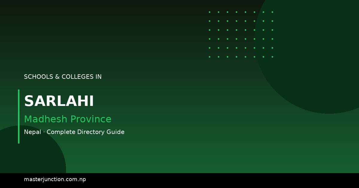 Top Schools in Sarlahi: A Comprehensive Directory